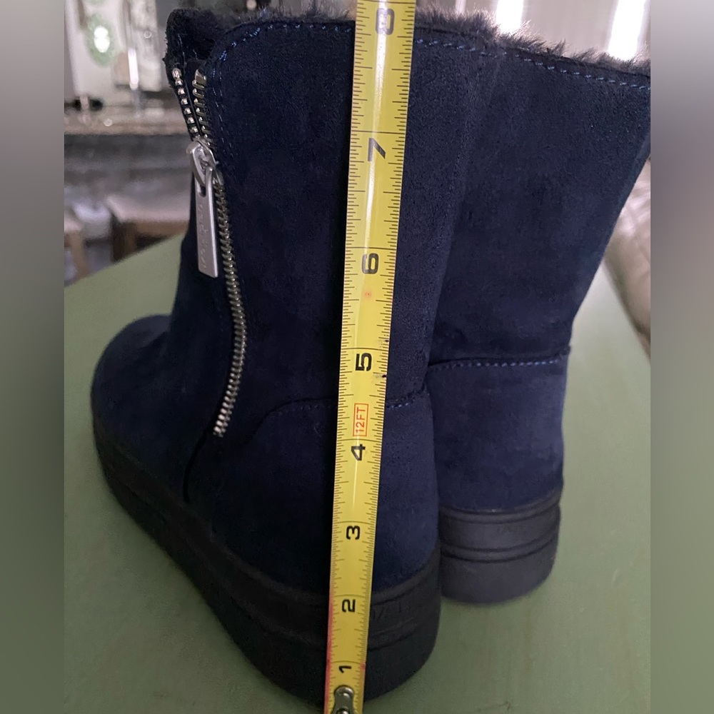 Beautiful Navy blue suede leather boots